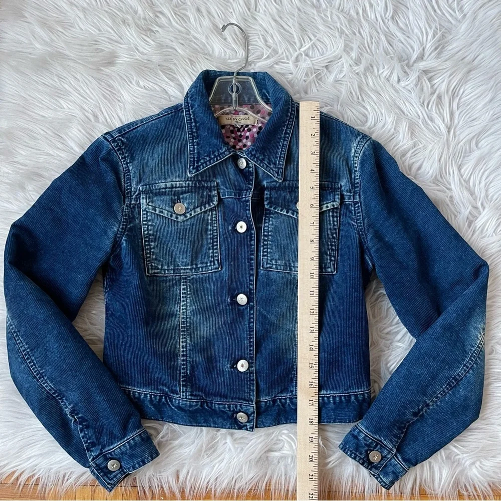 SEE‎ BY CHLOE corduroy blue short jacket